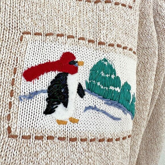 Alfred Dunner Knit Cardigan Sweater Sz L Novelty Floral Embroidered‎ Ice Skating - Picture 12 of 16